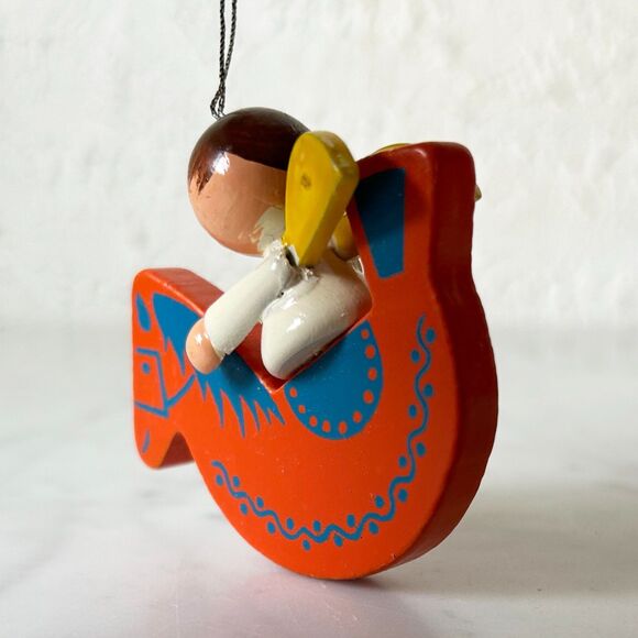 Vintage Steinbach Angel Rocking Horse Wooden Christmas Ornament Made in Germany - Picture 5 of 8